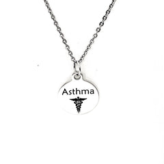 Asthma Necklace, Asthma Medical ID Charm, Asthma Medical Condition Medical Notification, Medical Condition Necklace