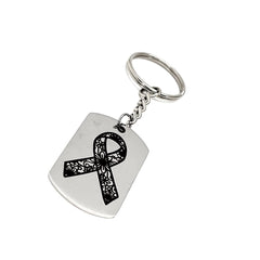 Floral Awareness Ribbon Keychain, Medical Awareness Keychain, Keychain Gift, Healthcare Worker Gift, Illness Gift, Sympathy Gift
