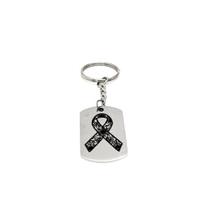 Floral Awareness Ribbon Keychain, Medical Awareness Keychain, Keychain Gift, Healthcare Worker Gift, Illness Gift, Sympathy Gift