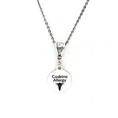 Medical Notice Necklace, Codeine Allergy Necklace, Codeine Allergy, Medicine Allergy Jewelry, Medical Awareness Necklace, Gift For Her