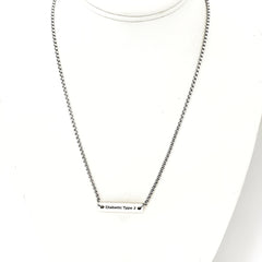 Medical Notice Necklace, Diabetic Type 2 Necklace, Diabetic Alert, Medical Condition Jewelry, Diabetes Necklace, Gift For Her, Gift For Him