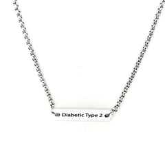 Medical Notice Necklace, Diabetic Type 2 Necklace, Diabetic Alert, Medical Condition Jewelry, Diabetes Necklace, Gift For Her, Gift For Him