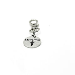 Metformin Medical Alert Clip On Charm Stainless Steel Medication Awareness Accessory