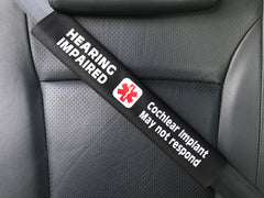 Hearing Impaired Cochlear Implant Medical Alert Seat Belt Cover