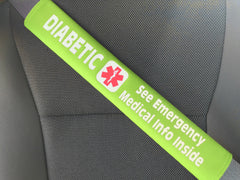 Diabetic Medical Alert Seat Belt Cover