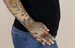 Lotus Dragon Tattoo Gradient Compression Glove