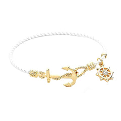 Women's Nautical Anchor Helm Charm Hook Bracelet
