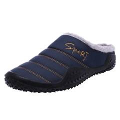 New Winter Slippers For Men Warm Indoor Shoes Short Plush Flat Heel Slipper Waterproof Nonslip Home Slippers Slip-on House Shoes With Arch Support Warm Faux Fur Lined Rubber Sole
