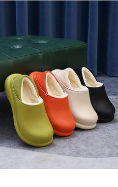 New Winter Women Slipper Soft Bottom Plush Home Shoes  Slippers Indoor Waterproof Non-Slip Memory Foam Comfy Fluffy Fur Memory Foam Boots House Shoes Thick Sole 6cm