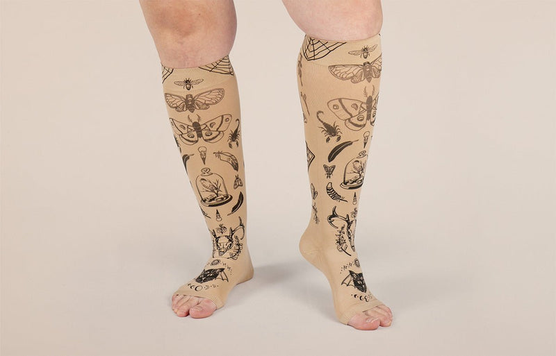 Oddities Beige Gradient Compression Socks