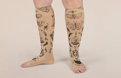 Oddities Beige Gradient Compression Socks