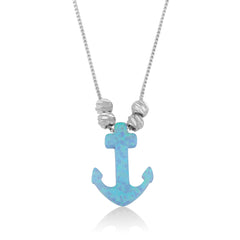 Opal Anchor Necklace