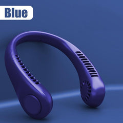 Portable Neck Fan USB Rechargeable Bladeless Fan Mini Electric Ventilator Silent Neckband Wearable Cooling for Sports Wearable Necklace Fan with 3 Speeds for Home Office Travel Outdoor Sports