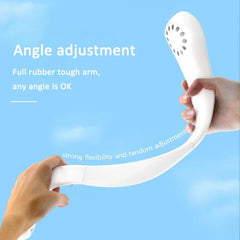 Portable Neck Fan USB Rechargeable Bladeless Fan Mini Electric Ventilator Silent Neckband Wearable Cooling for Sports Wearable Necklace Fan with 3 Speeds for Home Office Travel Outdoor Sports