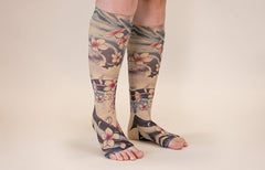 Sakura Beige Gradient Compression Socks