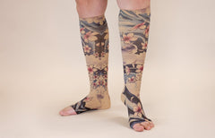 Sakura Beige Gradient Compression Socks