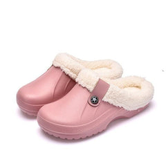 Unisex Home Winter Clogs Indoor Fur Warm Slippers For Women New Fashion Footwear Winter Slippers Home House Shoes Warm Plush Fleece Lining Garden Clogs Outdoor Indoor Clogs