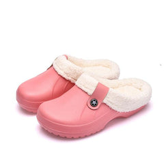 Unisex Home Winter Clogs Indoor Fur Warm Slippers For Women New Fashion Footwear Winter Slippers Home House Shoes Warm Plush Fleece Lining Garden Clogs Outdoor Indoor Clogs