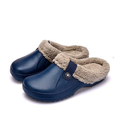 Unisex Home Winter Clogs Indoor Fur Warm Slippers For Women New Fashion Footwear Winter Slippers Home House Shoes Warm Plush Fleece Lining Garden Clogs Outdoor Indoor Clogs